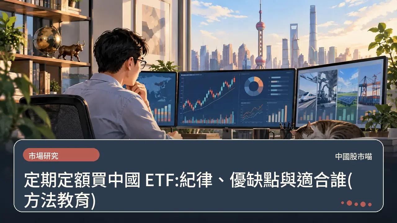 定期定額買中國 ETF:紀律、優缺點與適合誰(方法教育)主題插畫