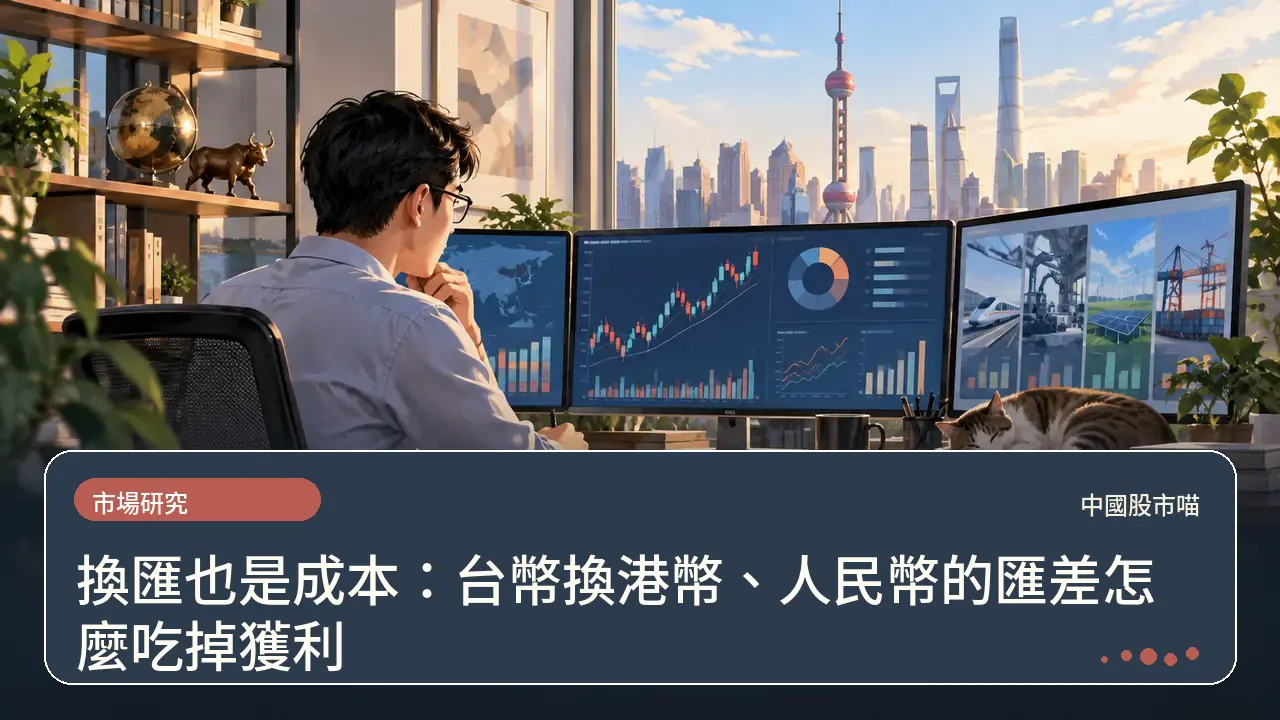 換匯也是成本：台幣換港幣、人民幣的匯差怎麼吃掉獲利主題插畫