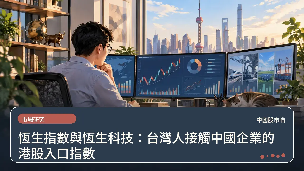 恆生指數與恆生科技：台灣人接觸中國企業的港股入口指數主題插畫