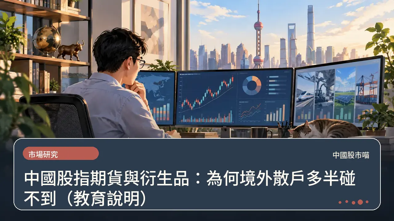 中國股指期貨與衍生品：為何境外散戶多半碰不到（教育說明）主題插畫