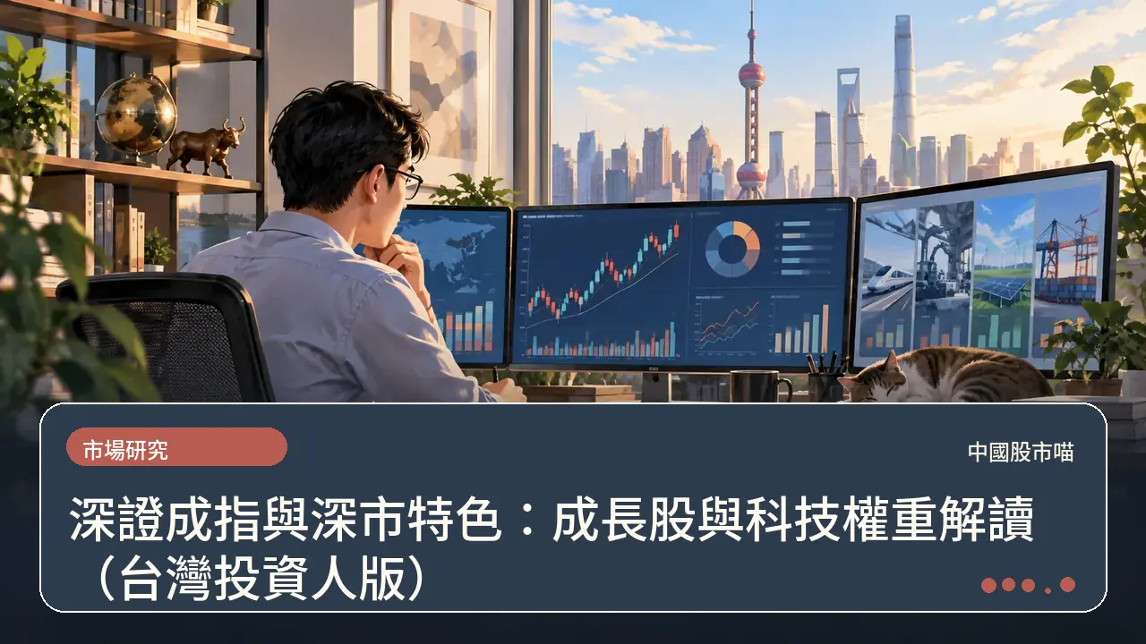 深證成指與深市特色：成長股與科技權重解讀（台灣投資人版）主題插畫