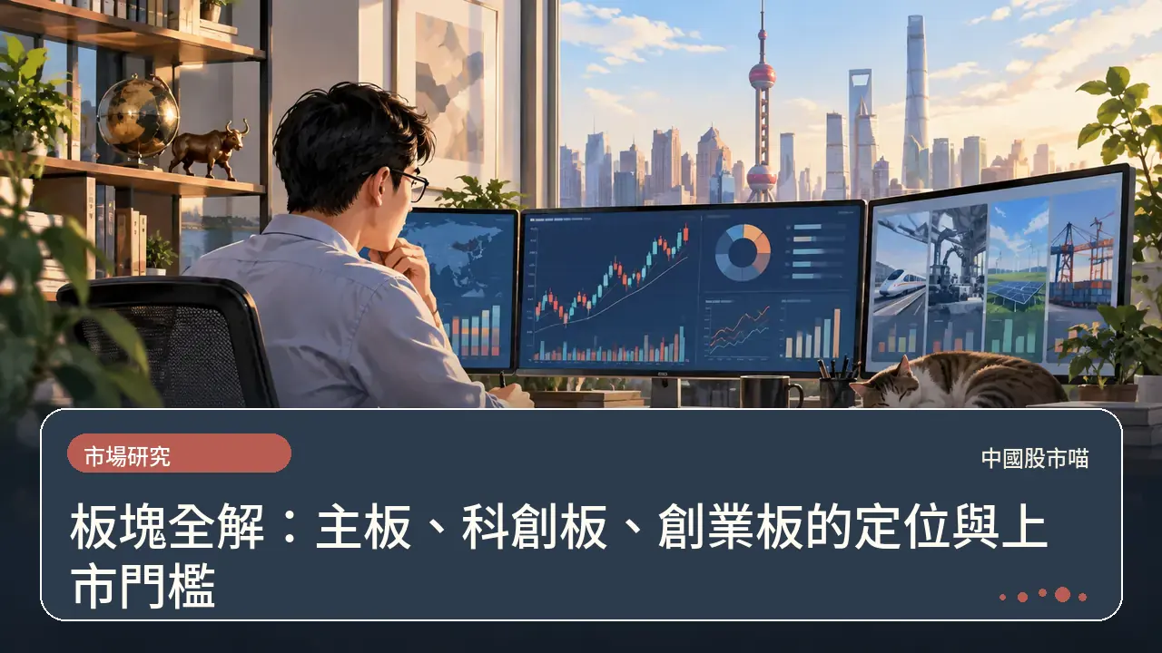 板塊全解：主板、科創板、創業板的定位與上市門檻主題插畫