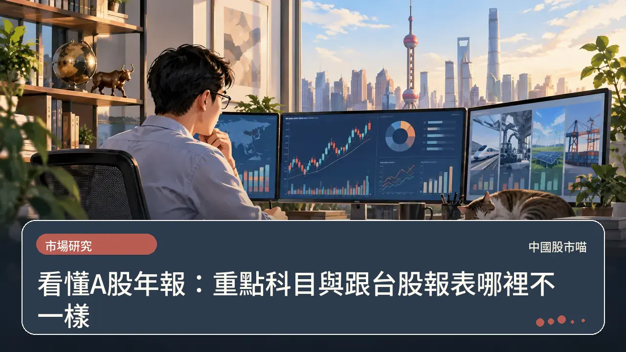 看懂A股年報：重點科目與跟台股報表哪裡不一樣主題插畫