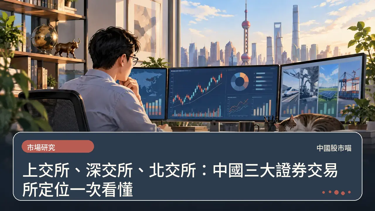 上交所、深交所、北交所：中國三大證券交易所定位一次看懂主題插畫